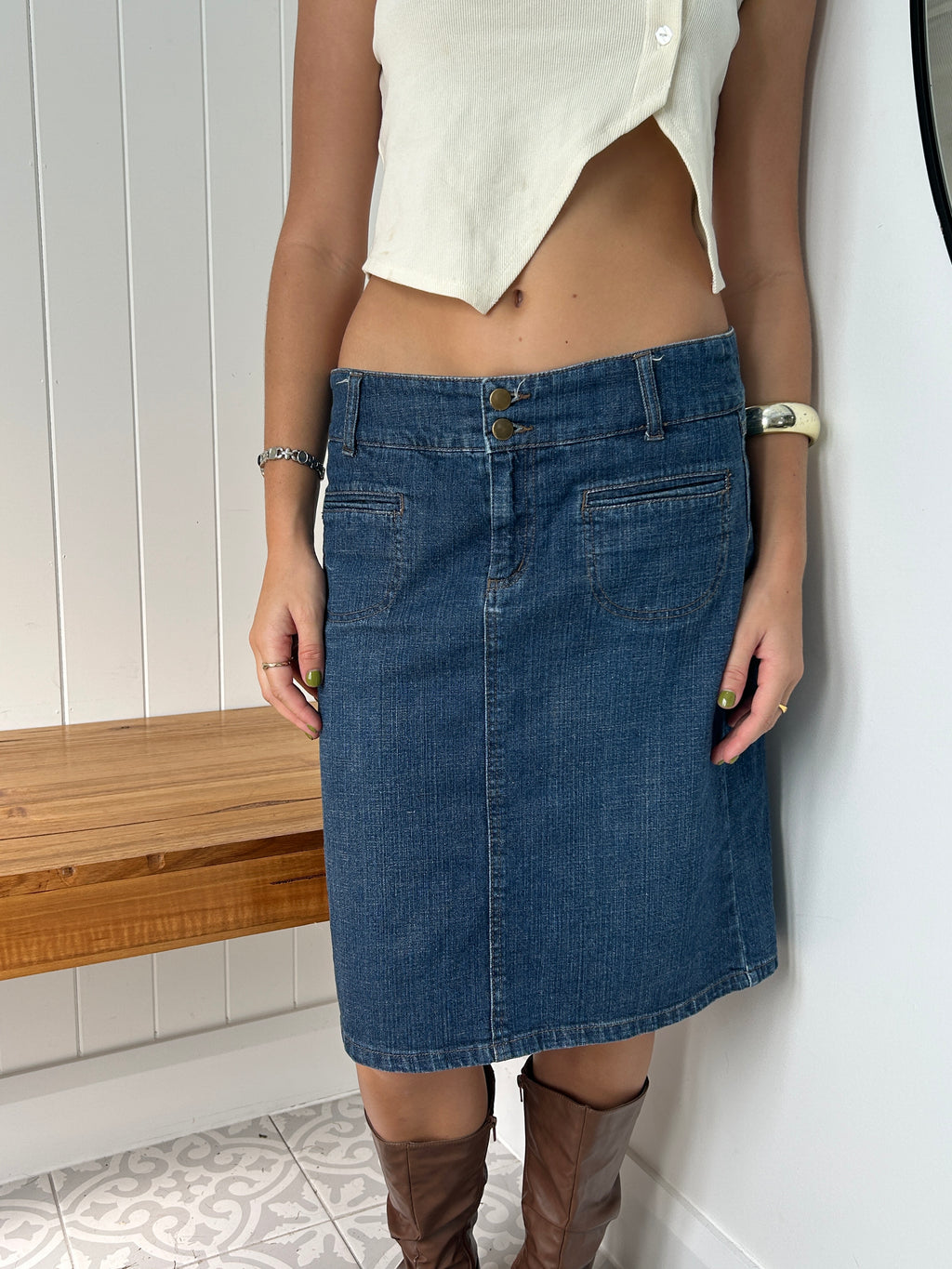 Denim Midi skirt