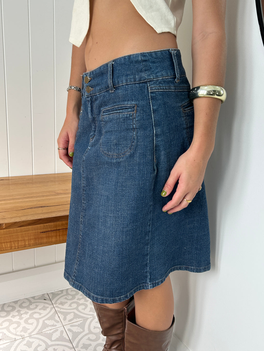 Denim Midi skirt