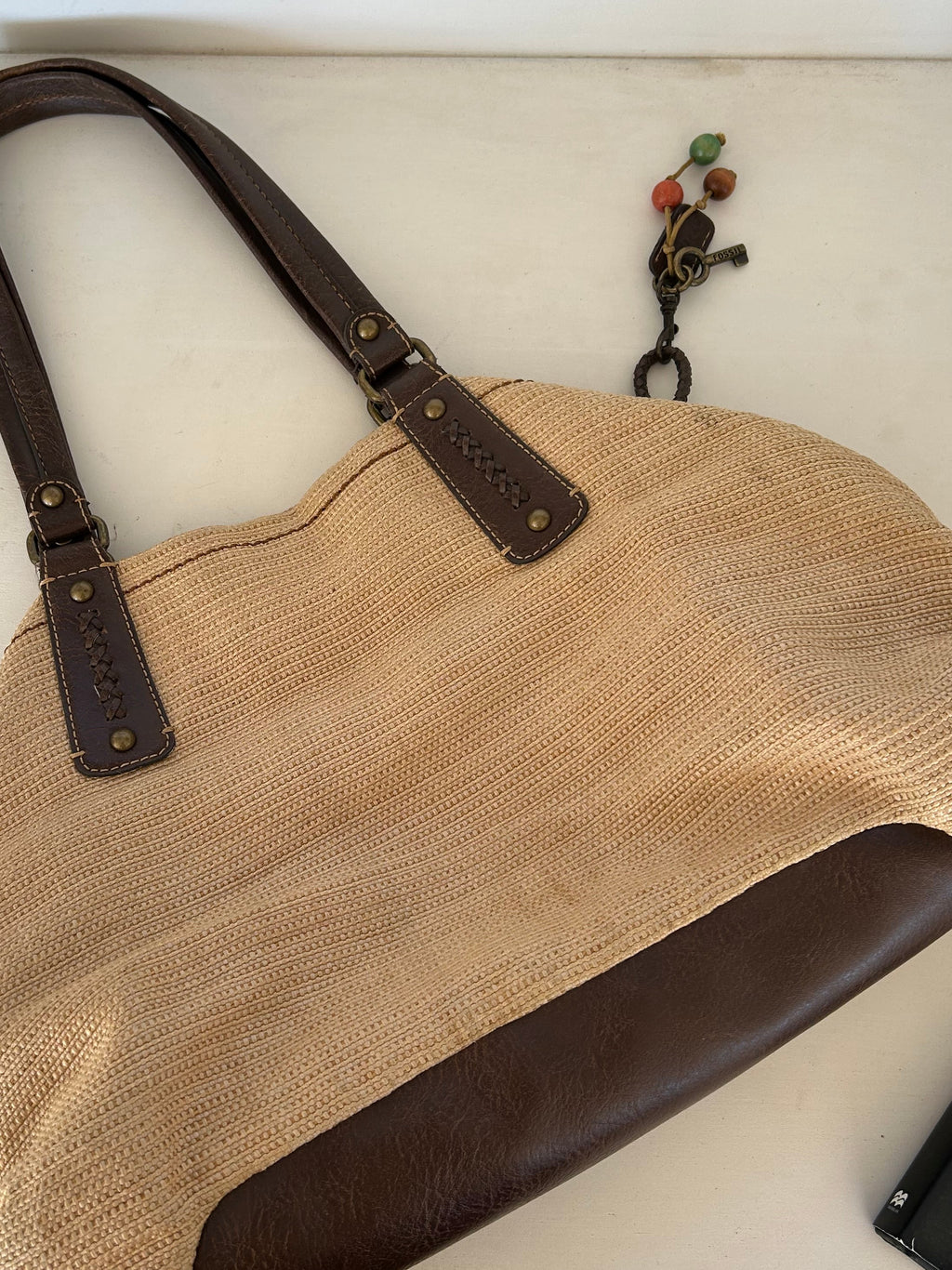 Vintage FOSSIL beach bag