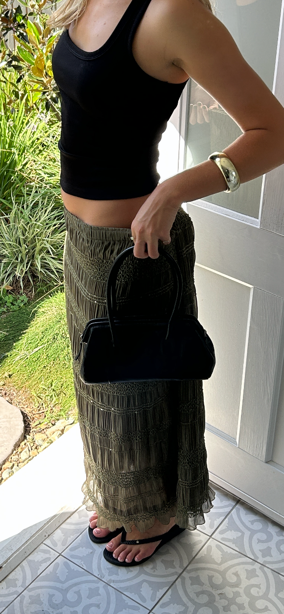 Forest green maxi skirt